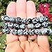 CHARGED Snowflake Obsidian Crystal Bracelet Polished Stretchy + Selenite Heart Charging Crystal (PERFECT GROUNDING PROMOTES SELF-ESTEEM, CONFIDENCE, COURAGE DISSOLVES ANGER & FEAR HEALING ENERGY)