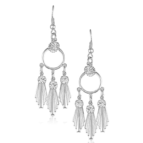 VK Jewels Cubic Zirconia Drop Earrings for Women (Silver) (vkerz1604r)