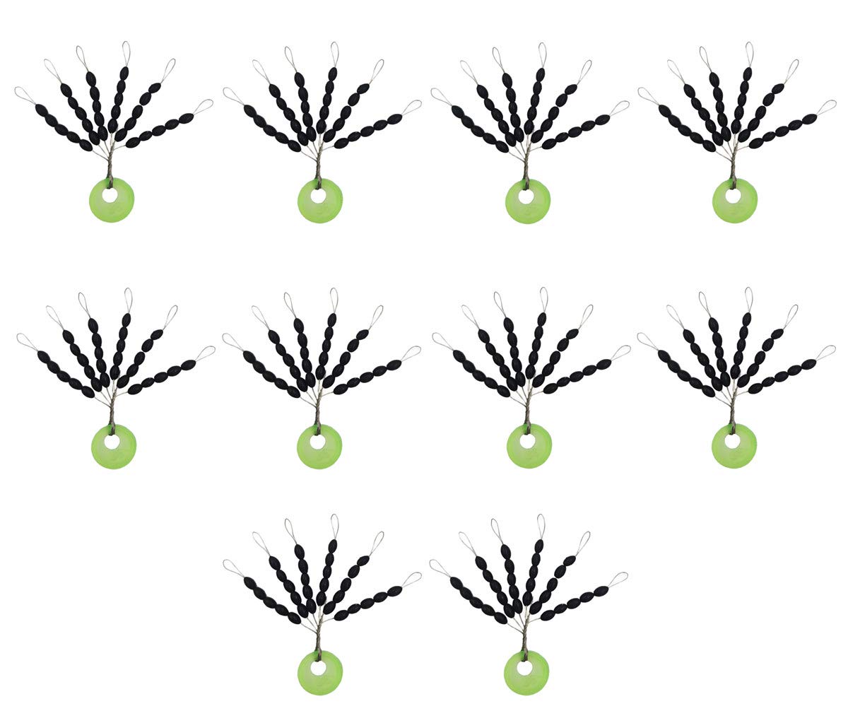 Drchoer Fishing Bobber Stoppers Line Stops: 300pcs Sinker Float Stops for Bass Fishing - Texas Rig Weight Stoppers Black Size Medium