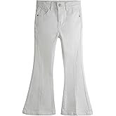 KIDSCOOL SPACE Girls Simple Jeans, 6-15T Elastic Band High Stretch Flared Denim Pants