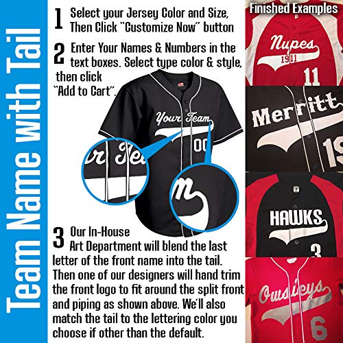 3 Color Customized Baseball Jersey Adult Large in Royal Blue and White
