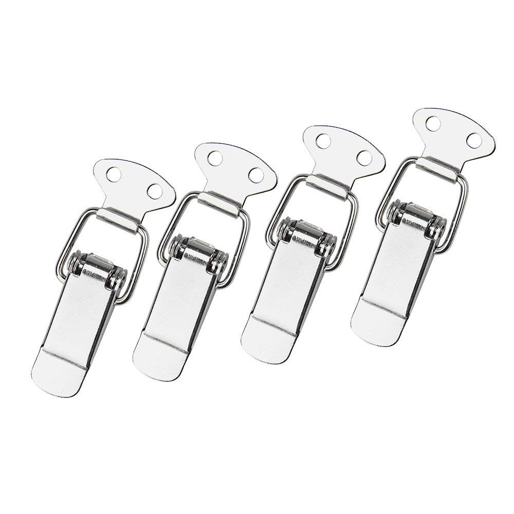 IMAGINE 4Pcs Stainless Steel Spring Loaded Toggle Latch Catch Clamp Clip for Trunk, Case, Box, and Chest (72mm Overall Length)