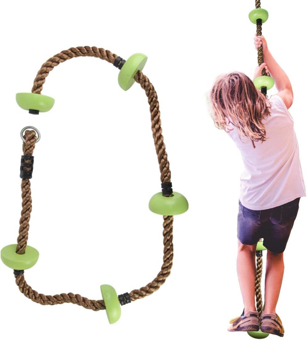 Gentle Booms Sports Climbing Rope Swing Set Accessories for Active Outdoor Play Equipment，Backyard Outdoor Climbing Rope, Ninja Warrior Climbing Rope, Obstacle Climbing Rope