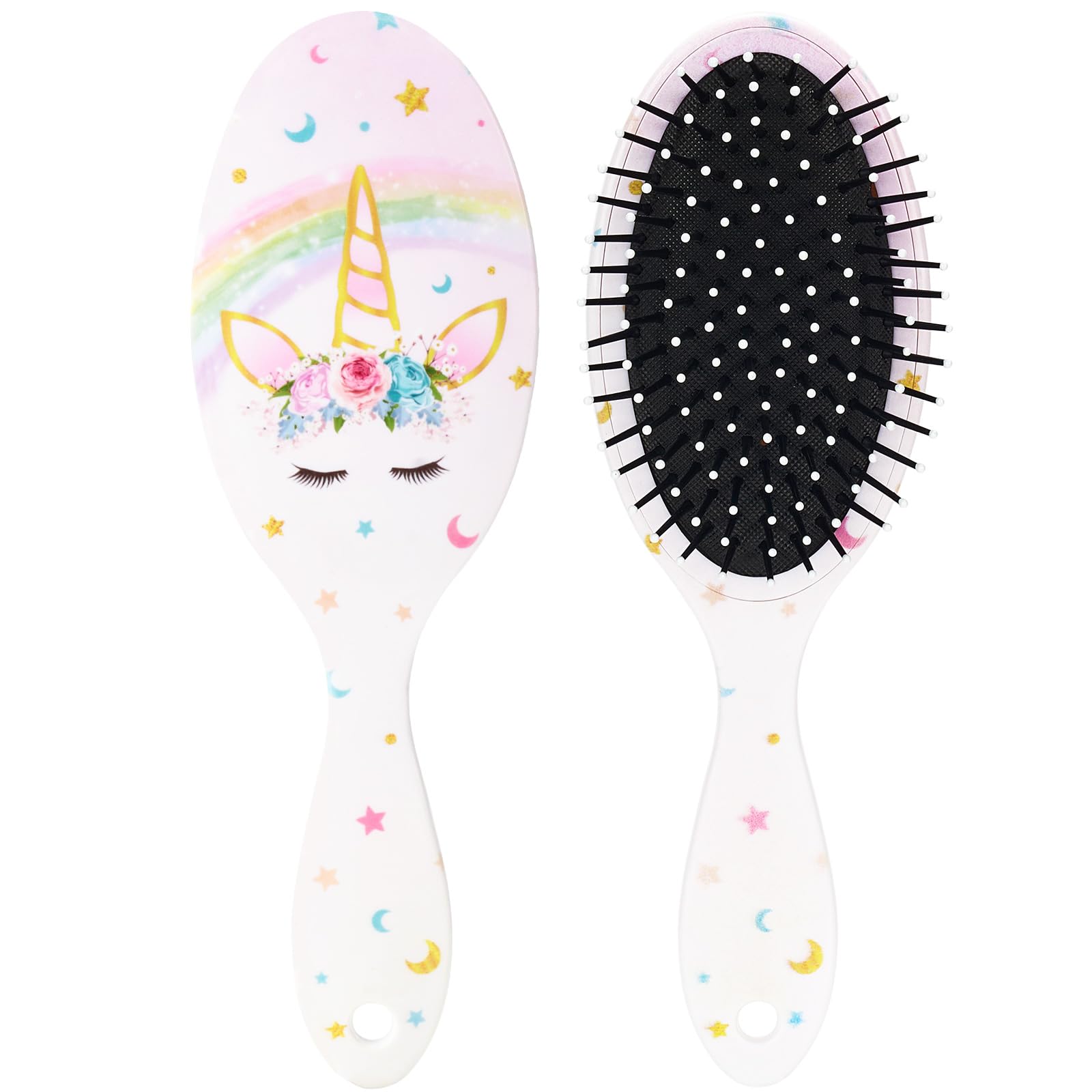 Unicorn hair Brush for Girls and Toddlers - Wet and Dry Detangling Brush for Curly and Thick hair
