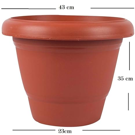 First Smart Deal 16 Inch Planter Pot Pack of 6 - Brown