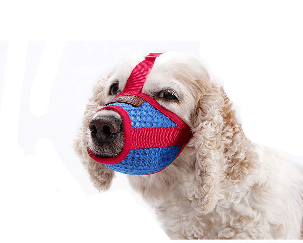 BbearT® Dog Muzzles,Soft Pet Mouth Cover Anti-Biting Anti-Barking Licking Air Mesh Adjustable Dog Muzzle for Small Dogs Medium Dogs (M)