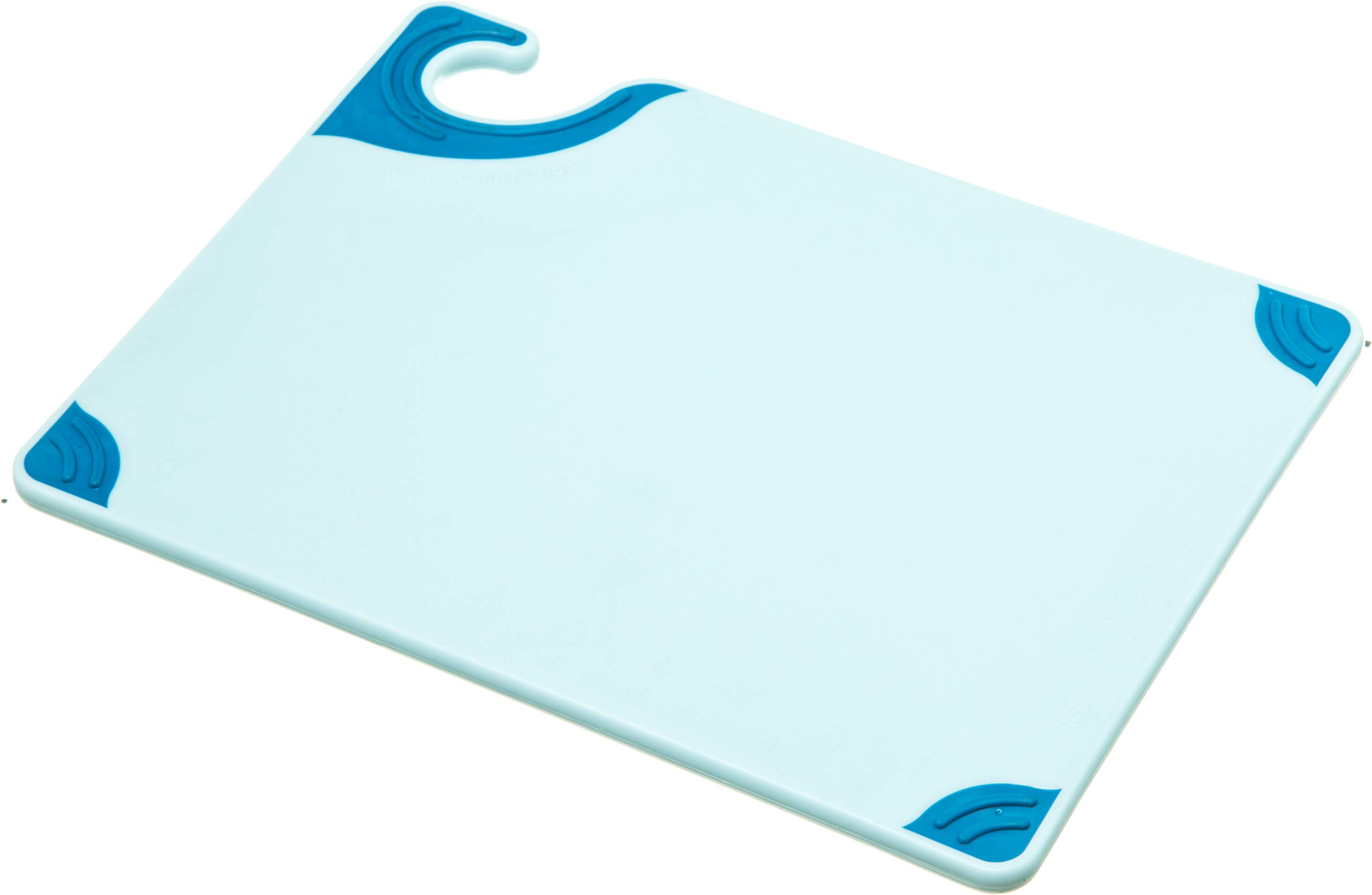 San Jamar Saf-T-Grip Plastic Cutting Board with Safety Hook, 9" x 12" x 0.375", Blue, (Pack of 6) Image