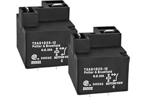T9AS1D22-12 30A PCB or Panel Mount Relay - 4Pins High Breaking Capacity PCB Mount Relay for HVAC, Power Supplies, and Domesti