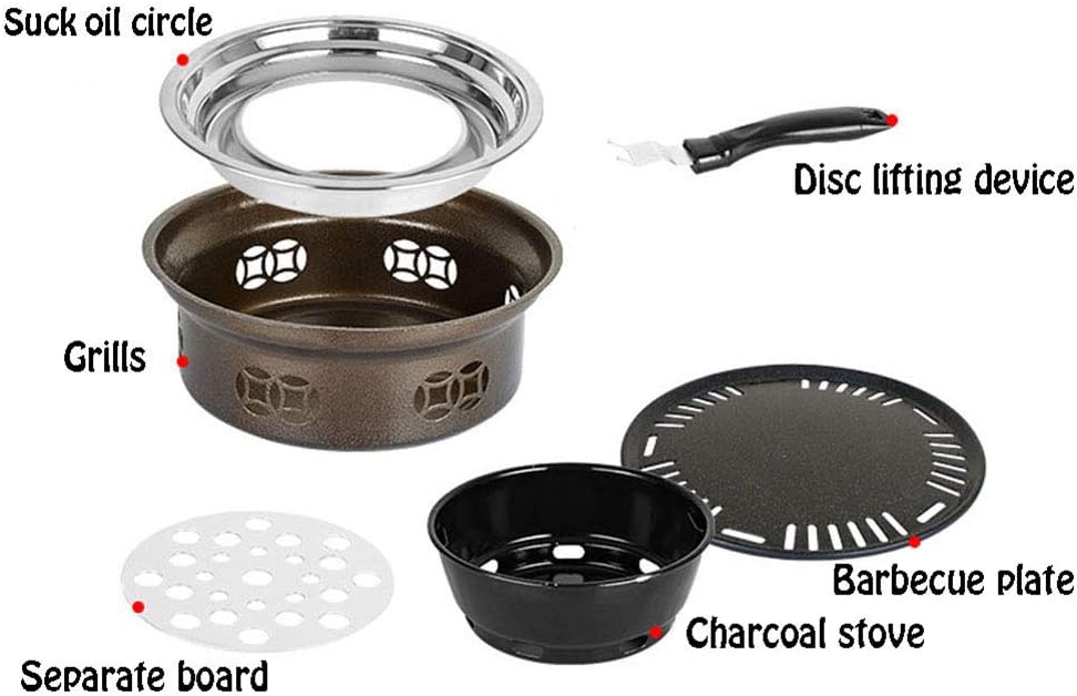 review HONGLONG Portable Outdoor Barbecue Grill,Stainless Steel Grill,No Oil Fumes,Efficient Temperature Control,1-4 People Use,for Garden, Picnic, Camping, Travel