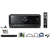 Yamaha RX-V6A 7.2-Channel Surround Sound Network AV Receiver with MusicCast Built-in Wi-Fi and Bluetooth Streaming Home Theater System Bundle with Accessories
