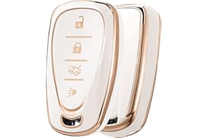 ELOHEI for Chevy Key Fob Cover Case Shell Cover TPU Protector Holder for Chevrolet 2020 2019 2018 2017 2016 Chevy Malibu Camaro Cruze Traverse Spark Equinox Sonic Volt Bolt(Fits 4 Buttons)