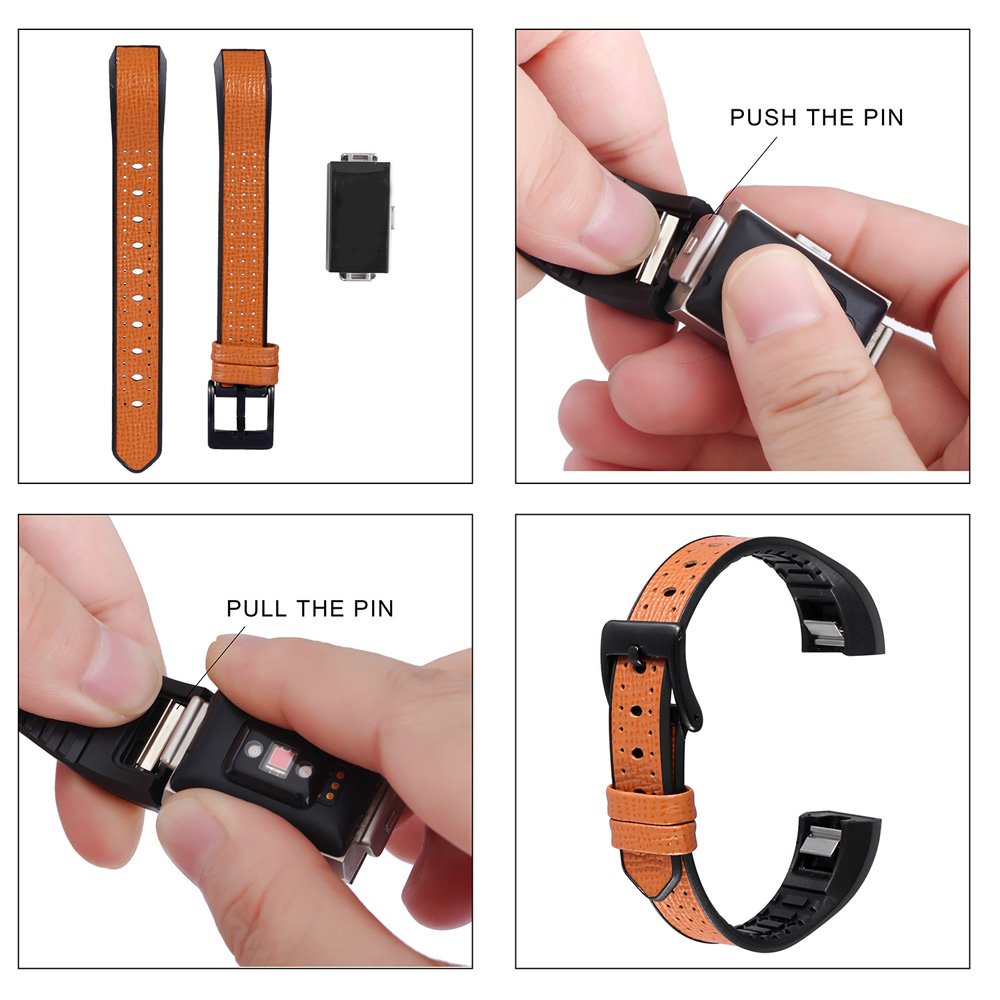 Fitbit Alta HR /Alta Bands for Men&Women, greatgo Replacement Leather TPU Wristbands Accessories Adjustable Sport Small Breathable Strap with Metal Buckle Clasp for Fitbit Alta Fitness Tracker (Brown)