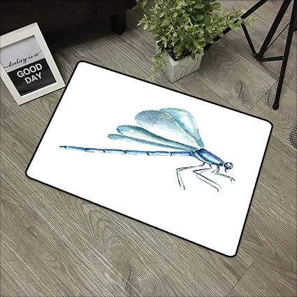 Amazon リビングルームドアマット トンボ 色付きパッチ付き 細長いボディウイングアニマルデザイン マルチカラーボトムは滑り止め 赤ちゃんが滑らないドアマットカーペット W35 X L47 Inch Msshe ラグ カーテン ファブリック 通販