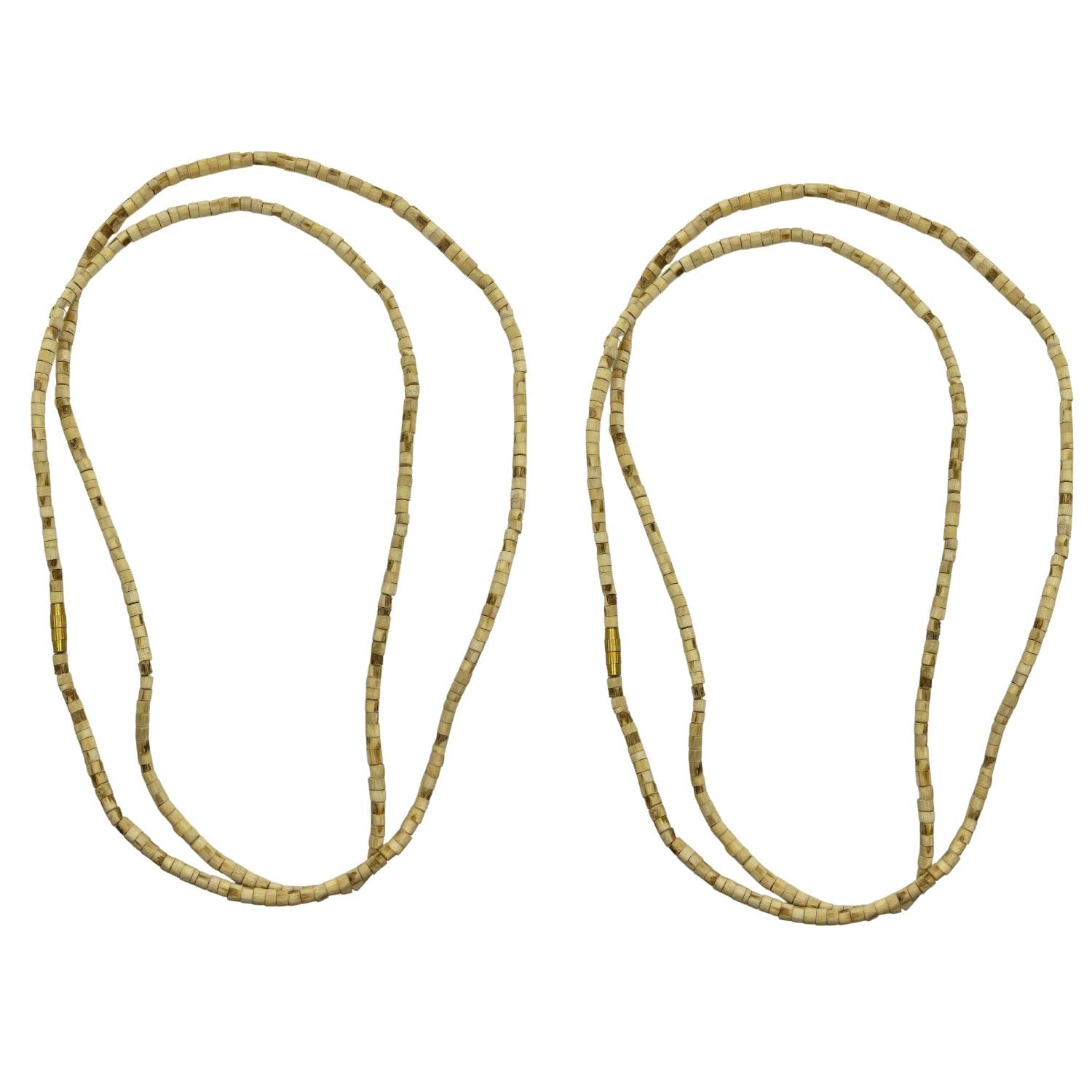 Naisha Tulsi Kanthi Mala/Rosary Tulsi Neckless/ISKON Tulsi Kanthi/Vaishnav Tulsi Kanthi Mala Original Tulsi Ki Mala 2 Round Mala (Pack of 2)