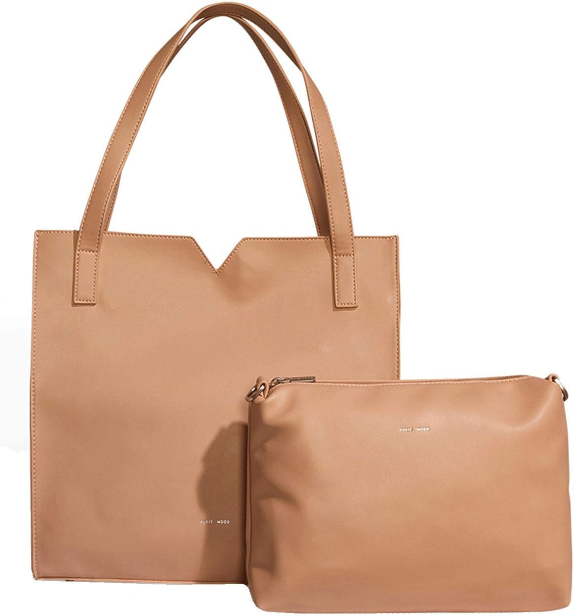 Pixie Mood Alicia II Lightweight Vegan Leather Tote -With Crossbody Bag