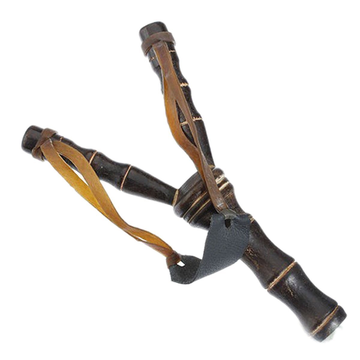 POPLAY Wooden Slingshot Bow Catapult Bamboo Sling Shot Toys,2 Pack