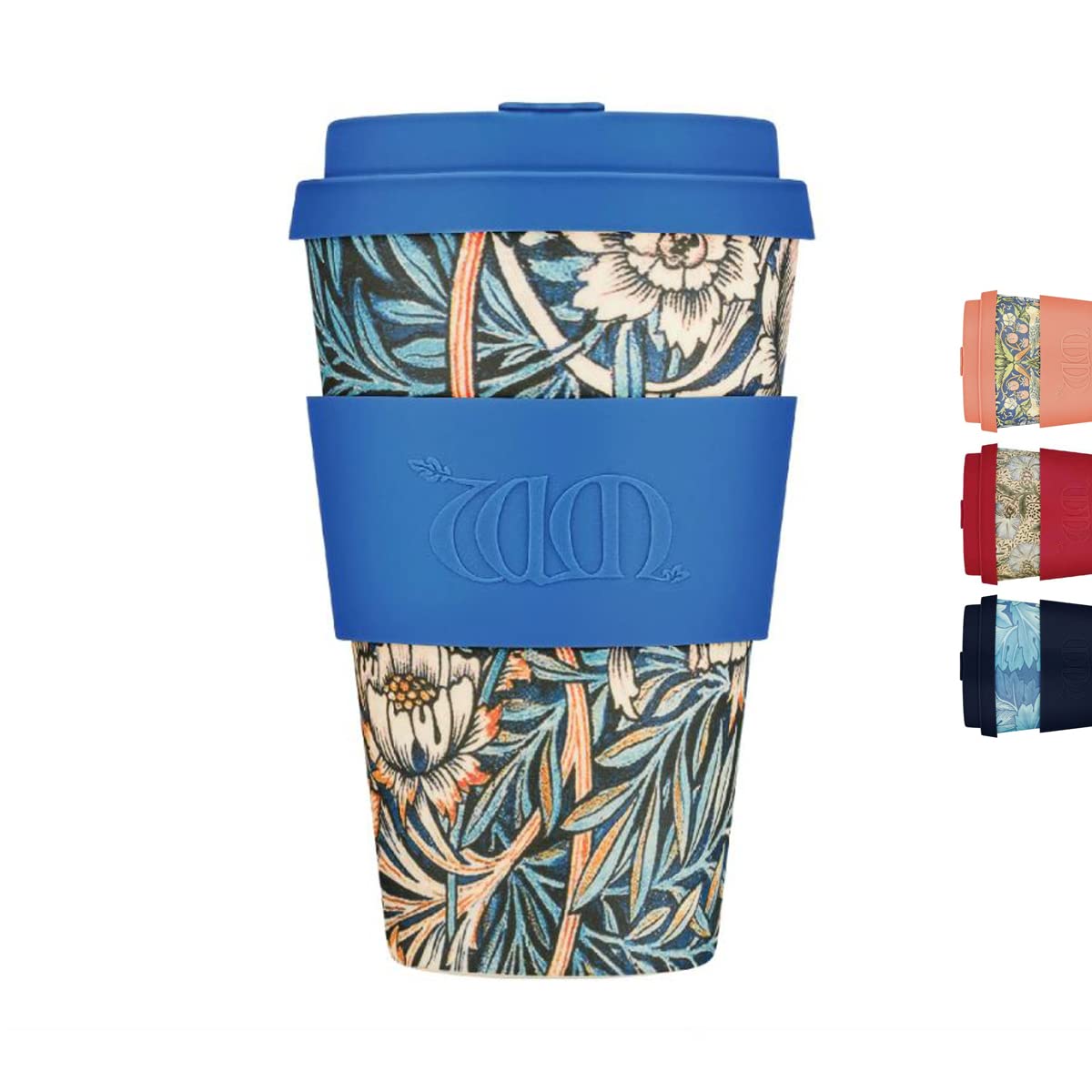14oz 400ml William Morris Reusable Eco-Friendly 100% Plant Based Coffee Cup - Melamine Free & Biodegradable Dishwasher/Microwave Safe Travel Mug, Lily