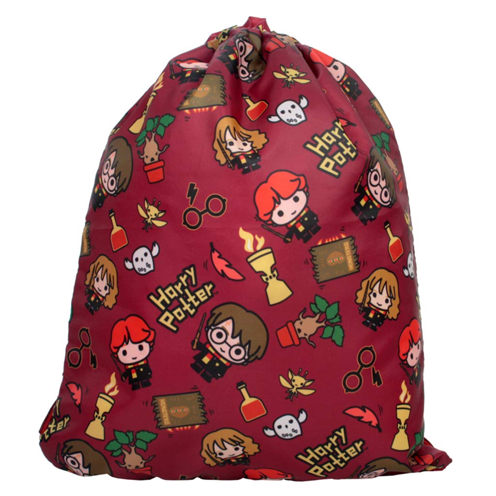 Harry Potter Chibi Drawstring Bag Burgundy