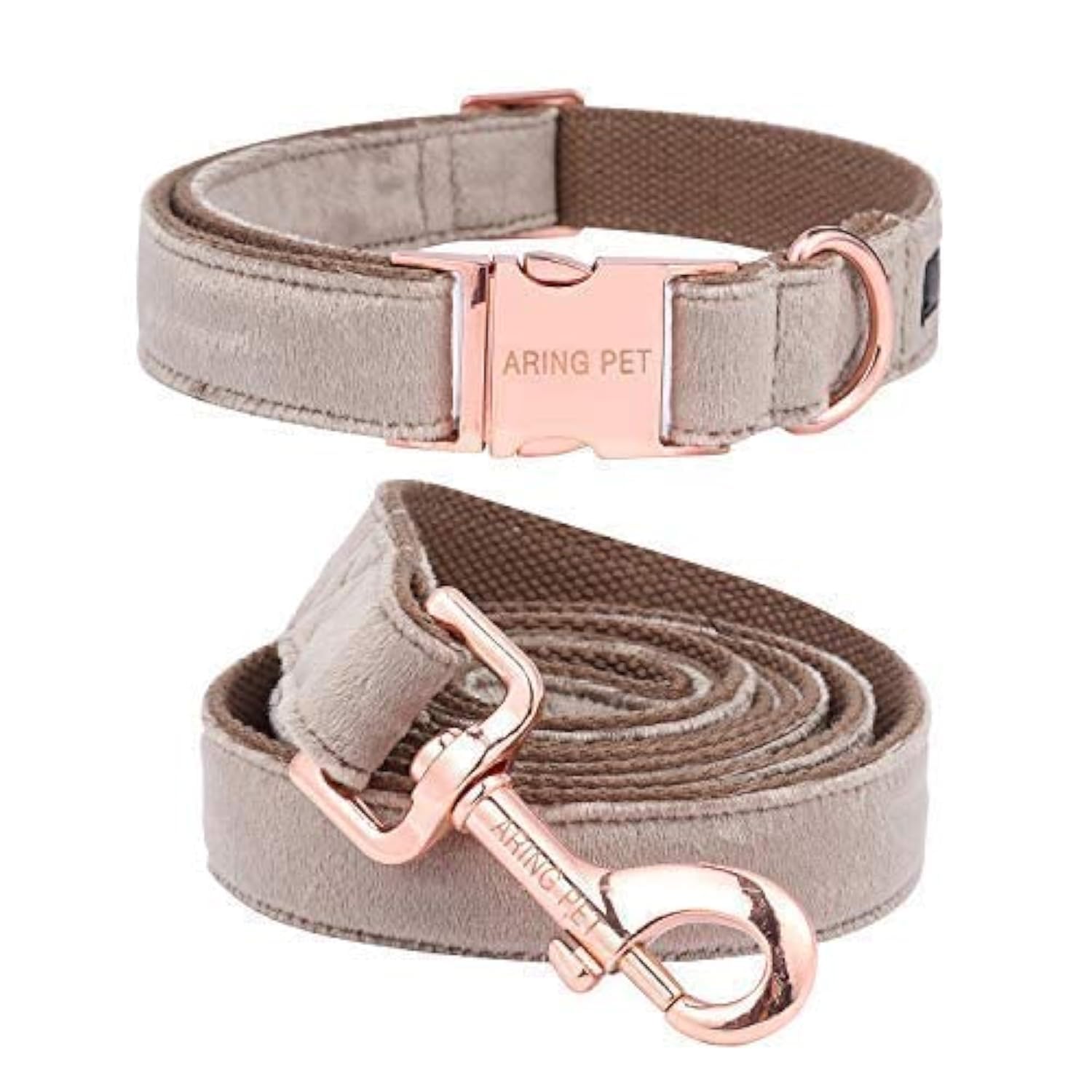 Photo 1 of ARING PET Dog Collar and Leash, Velvet Dog Collar and Leash Set, Soft & Comfy, Adjustable Collars for Dogs