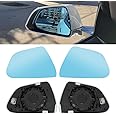 2Pcs Wide Angle Side Mirror Glass for Tesla Model 3 2017-2024 Anti Glare Heat Defogging Blue Lens with Backing Plate