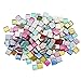 Dreamtop 160g Assorted Colors Mosaic Tiles Glitter Glass Mosaics with Storage Box for DIY Craft Decoration,10 x 10 mm