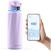 WaterH BOOST Smart Water Bottle Tracker with Reminder, Purple, 32oz | Double Wall Vacuum Insulated Stainless Steel, BPA-Free, Leakproof, Wide Mouth for Office, Ideal for Halloween