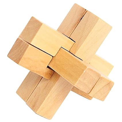 VIPECO Durable Kongming Luban Lock Kids Wooden Chinese Traditional Puzzle Child Brain Game Material: Wood