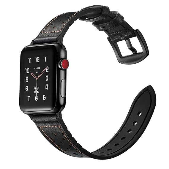 apple watch 4 black leather band