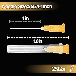 50 Pack 1ml Syringes with Needle-25Ga 1