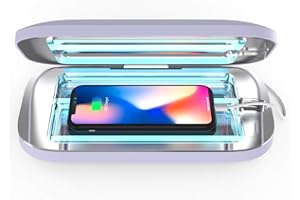PhoneSoap Pro UV Smart Phone Sanitizer & Universal Cell Phone Charger Box | Patented & Clinically Proven 360-Degree UV-C Disinfection | Disinfects and Charges All Phones (Lavender)