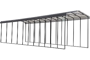 Arrow Carports Galvanized Steel Carport, RV Metal Carport Kit, 14' x 51' x 14', Charcoal