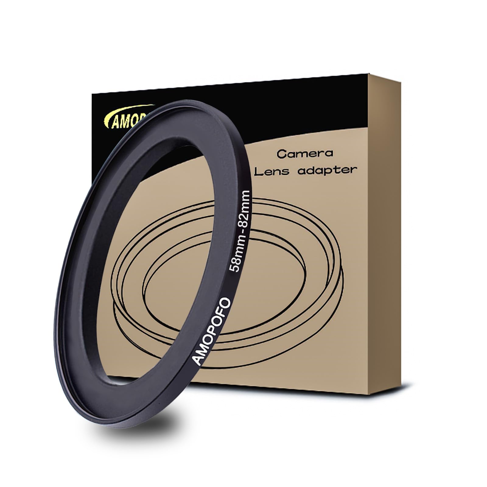 58mm-82mm Camera Filter Ring, 58mm to 82mm Step Up Ring For Filters, Made Of CNC Machined space aluminum With Matte Black Electroplated Finish.for 82mm UV,ND,CPL Camera Filter accessories — image 1