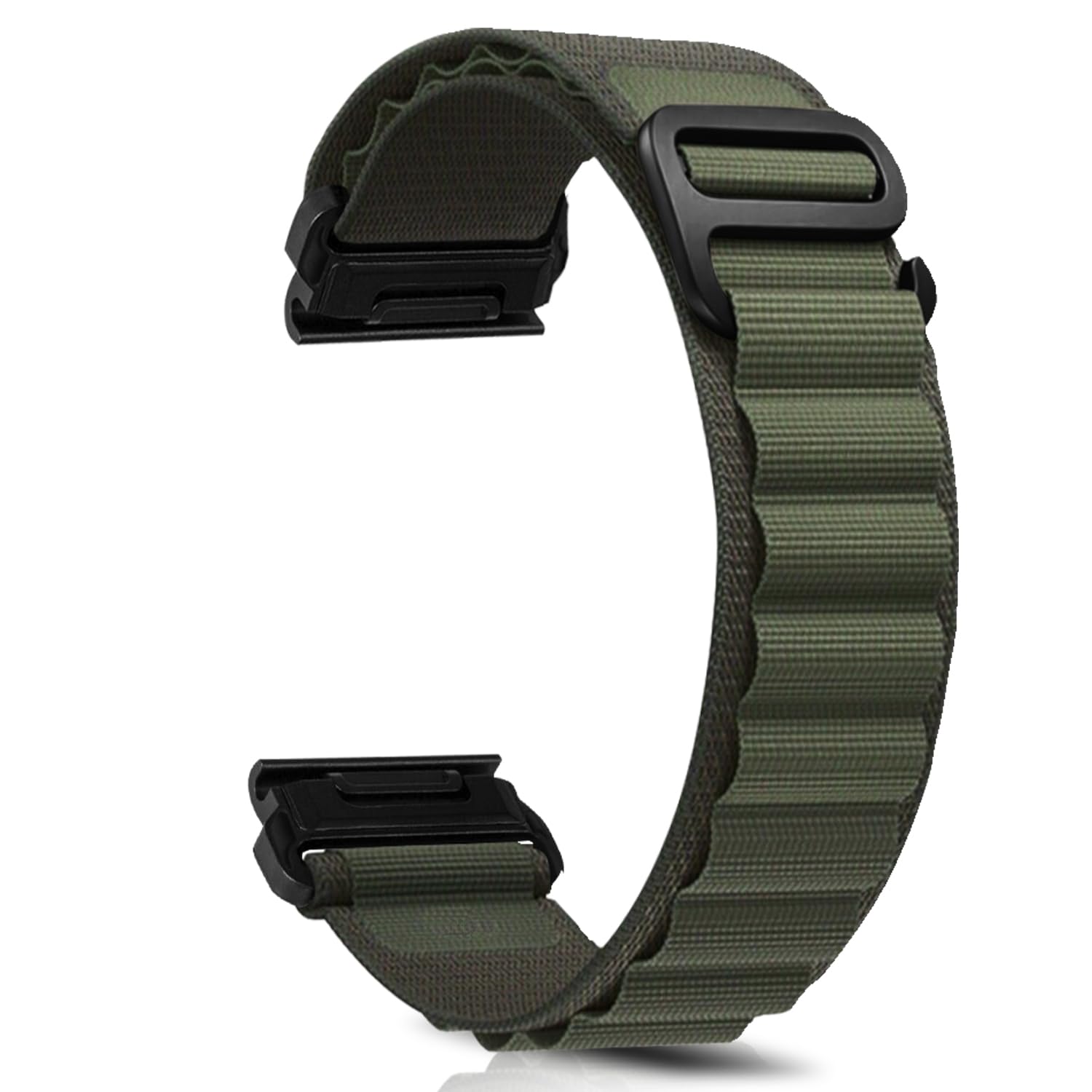 ZoRoll QuickFit 22 mm Strap for Garmin Fenix E/Fenix 8 47mm / 7 Pro/7/6 Pro/6/5 Plus/5, Sport G-Hook Replacement Band, Nylon Watch Bracelet for Garmin Tactix 8 47mm/Descent G2/Epix - Green — image 1