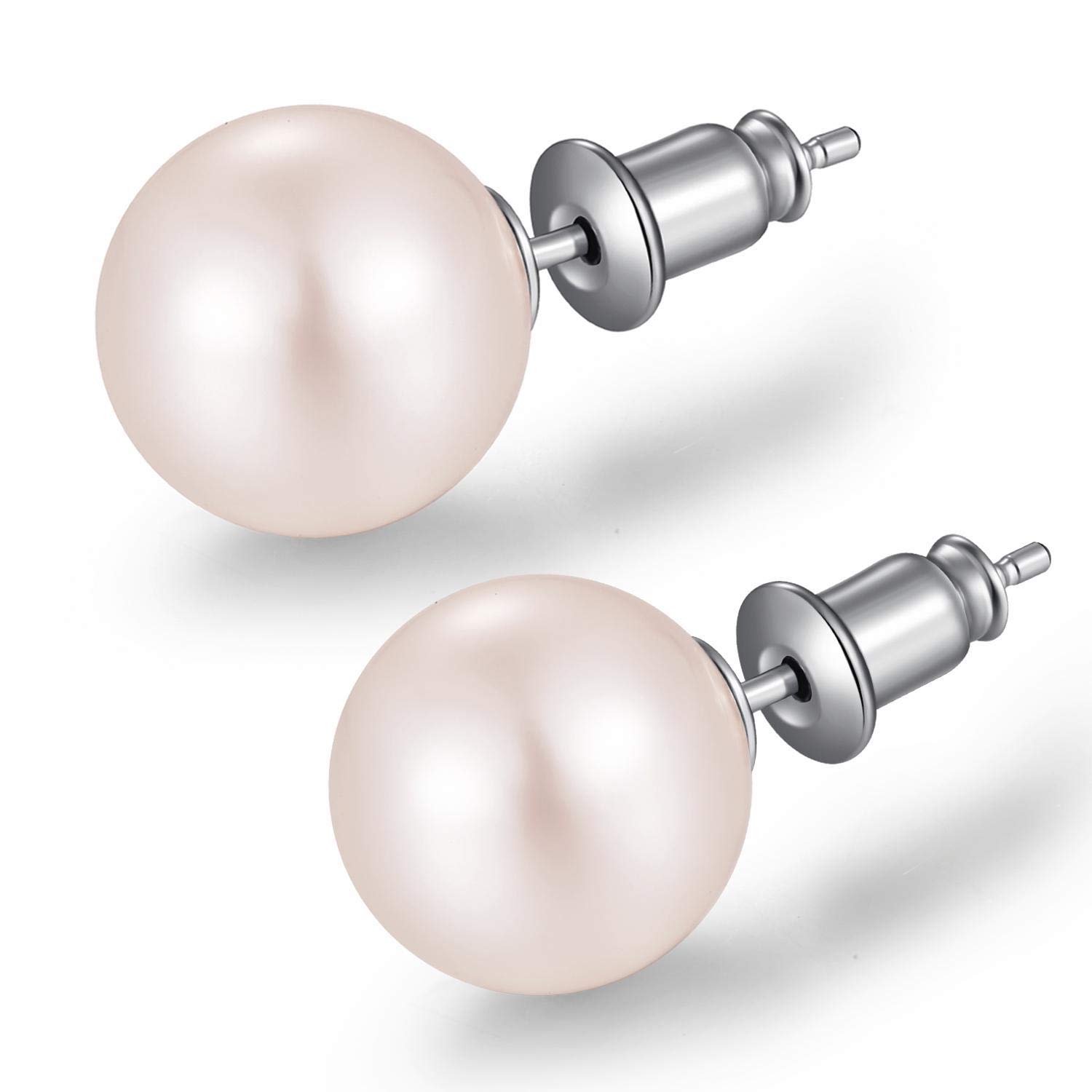 Pearl Earrings for Women Pearls Studs Women Sterling Silver Pearl Stud Earring Silver Pearls Earring Dangle Earrings 6mm