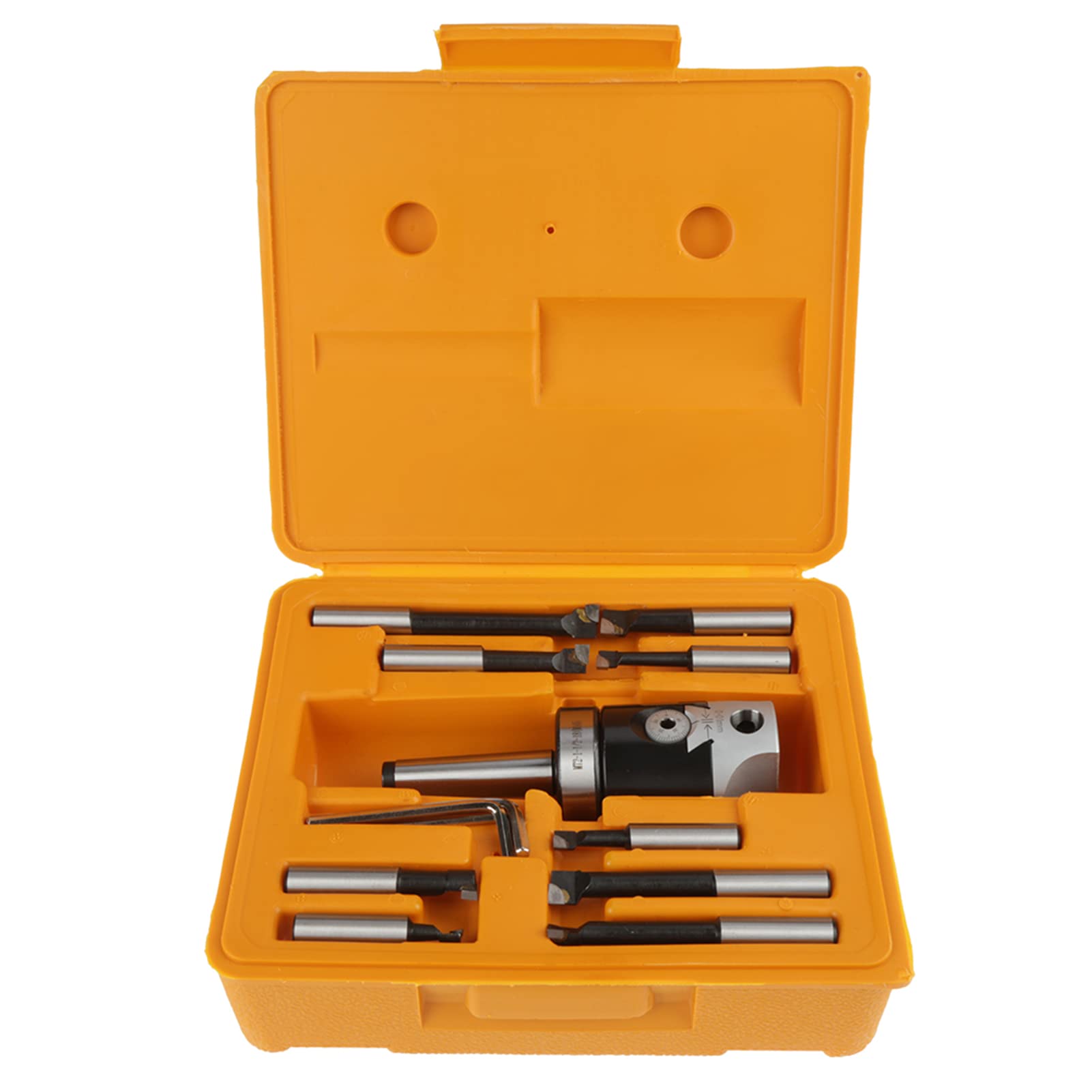 Boring Head, MT2 -M10 F1-12 50mm Boring Head with 9pcs 12mm Boring Bars Connecting Rod Milling Machine Accessories, Boring Drill Bits
