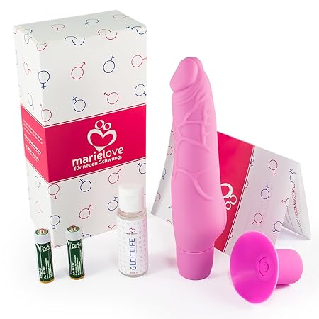 marielove Silikon Vibrator Best Buddy (20cm) Dildo Optik Inkl. Saugnapf |Sex Spielzeug | Wasserdicht | 10 Vibrations-Stufen