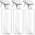 BAR5F Plastic Spray Bottle, BPA Free, 32 oz, Crystal Clear, N7 Sprayer - Spray/Stream/Off