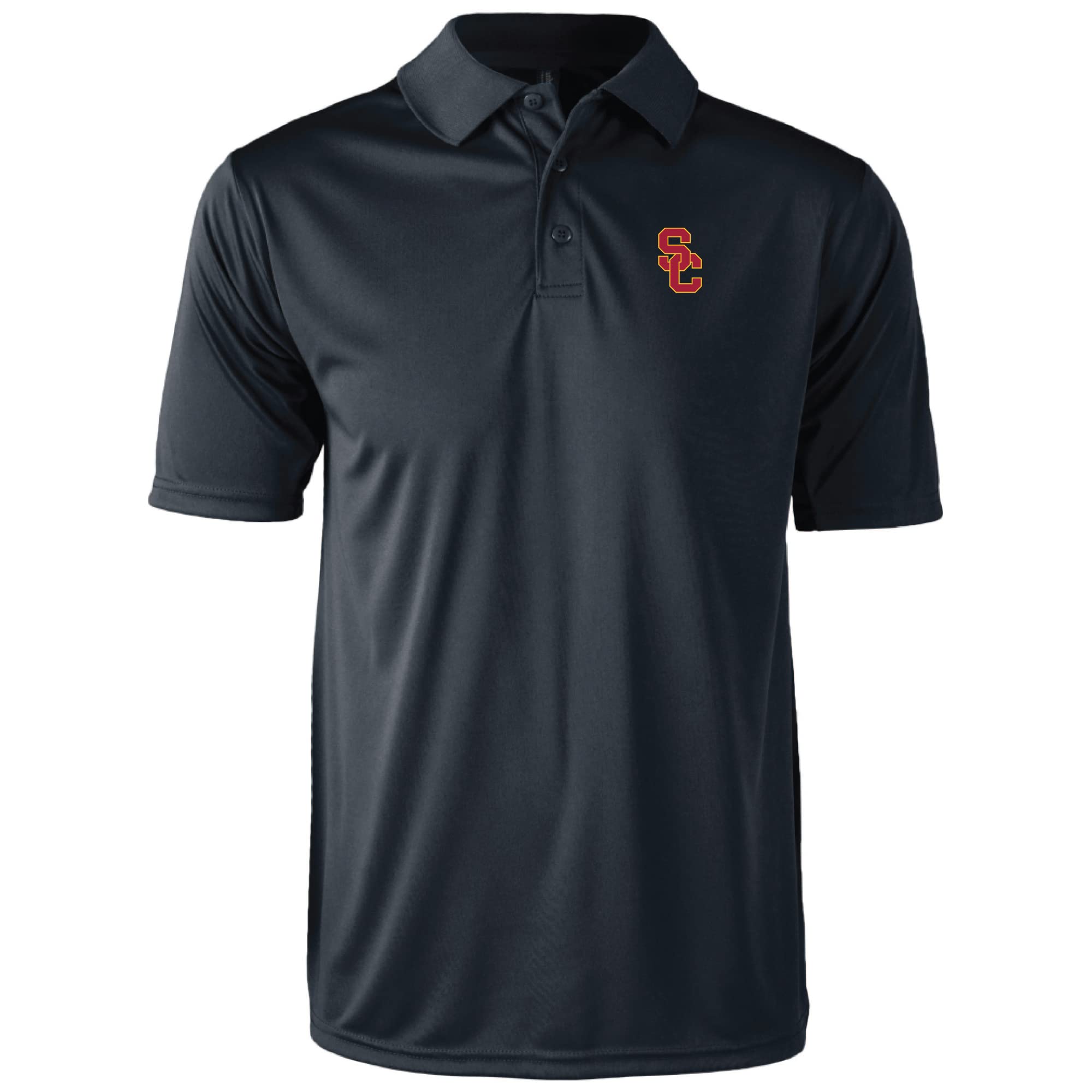 dunbrooke Apparel Men's USC Trojans Edge Anti-snag Polo Shirt, Black, XX-Large-5X-Large