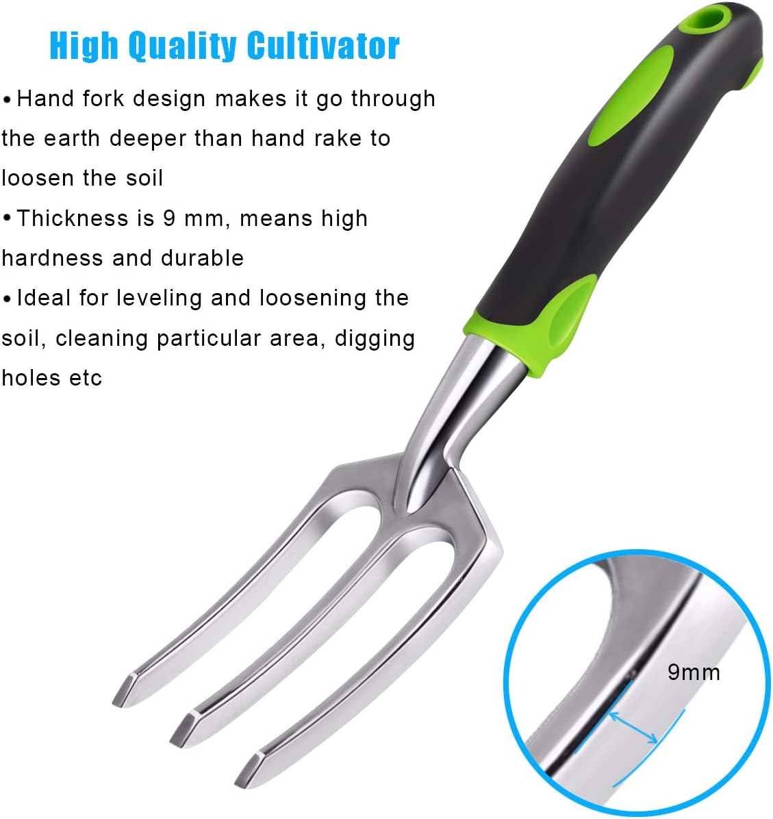 ZUZUAN Garden Tool Set, 5 Piece Aluminum Gardening Shovel Gifts Kit Includes Hand Trowel, Transplant Trowel, Cultivator, Hand Rake, and Weeder with Non-Slip Ergonomic Rubber Grip for Men and Women : Garden & Outdoor