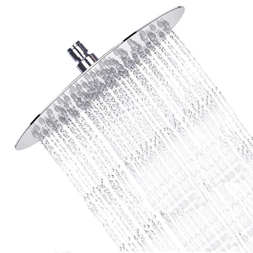 Shower Head, sinzau 8 Inch Round Rain Showerhead, 304 Stainless Steel, Ultra-Thin Design-Best Pressure Boosting