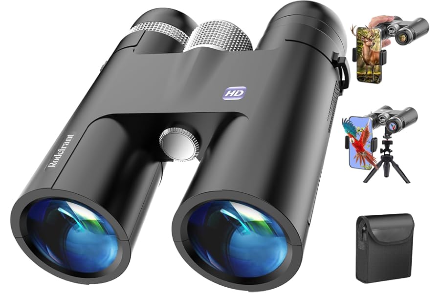18x50 Professional Large View Binoculars for Adults | Waterproof Binocular with Upgraded Phone Adapter, Tripod and Tripod Adapter for Bird Watching,Hiking,Outdoor Adventures