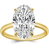Effinny 6.5ct Elongated Oval Cut Engagement Ring for Women,925 Sterling Silver Solitaire Promise Ring for Wedding,Travel,Daily