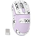 MAMBASNAKE Attack Shark X3 Wireless Gaming Mouse, 49g Ultralight PixArt PAW3395 26000 DPI, BT/2.4Ghz /USB-C Wired Tri-Mode, 200Hrs Rechargeable Battery, Kailh GM8.0 Switch for MAC/Win - Purple&Tape