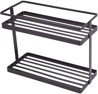 Chucksss 2 Stöckiges Standregal Küche Badezimmer Arbeitsfläche Schrank 2 Etagen Aufbewahrung Organizer Gewürzgläser Flasche Regal Halter Rack Vier Rutschfeste Gummifüße