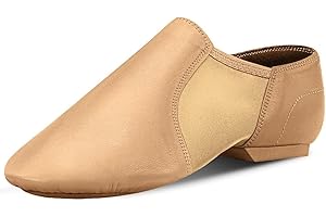 lalaball Jazz Shoes Leather Sole Slip-on Dance Shoes for Girls Boys,Black Brown (Toddler/Little Kid/Big Kid)