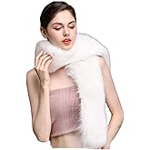 Bettli Women's Men's Extra Large Faux Fox Raccoon Fur Scarf Collar Stole Shawl