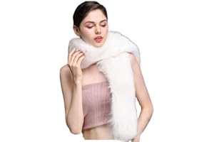 Bettli Women's Men's Extra Large Faux Fox Raccoon Fur Scarf Collar Stole Shawl