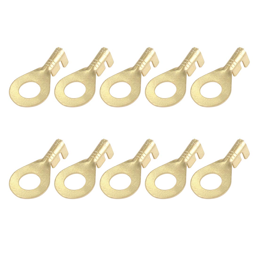 X AUTOHAUX 20pcs M6.2 Electric Wire Crimp Ring Lug Terminal Brass 23.5 X 12mm