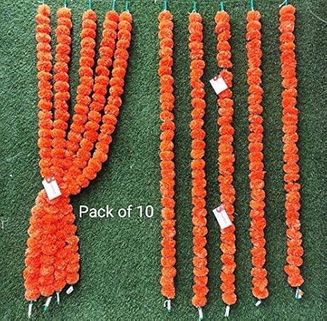 Buy Satyam Kraft 10 Pcs Artificial Marigold Fluffy Flowers