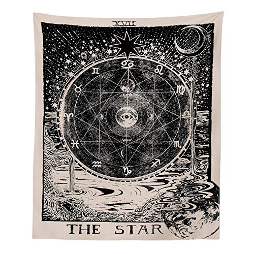 INTHouse Tarot Star Tapestry Wall Tapestry Wall hanging Psychedelic Tapestry Celestial Tapestry Medieval Tarot Decor Wall Tapestry For Bedroom Living Room College Dorm Room (The Star, 51”x59”)